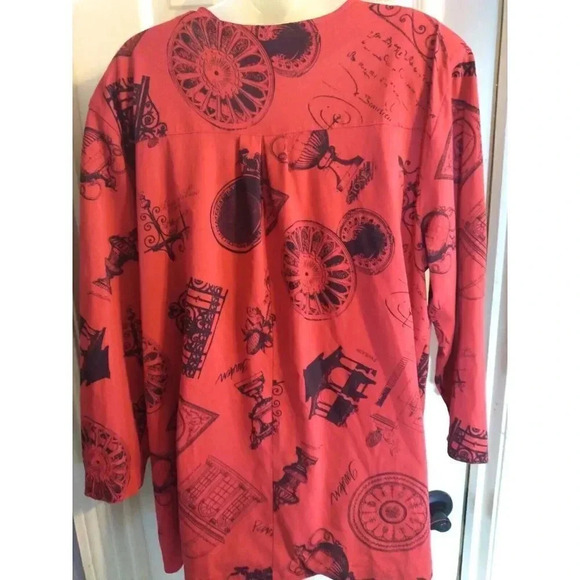 Forelli Sweater Red Paris Logo Print Sz 20 Bust 48 Length 30 - Picture 4 of 9